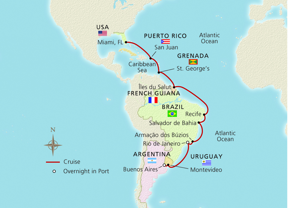 cruises from miami to south america